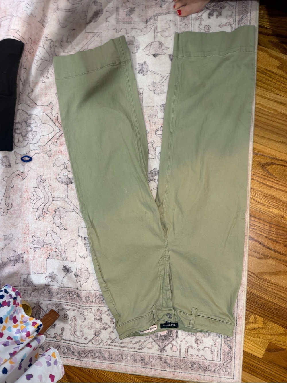 BCBGeneration Olive Green Cropped Wide-Leg Jeans - Picture 4 of 4